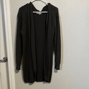 Women's Black Open-Front Sweater